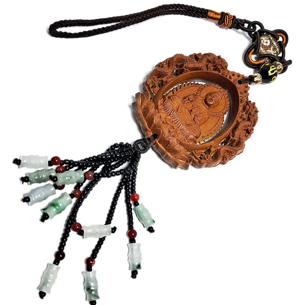 佛&觀音{檀香}雙龍木雕掛飾【十方】151986