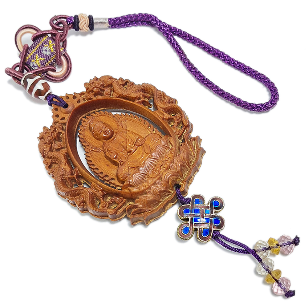 佛&觀音菩薩{檀香}雙龍掛飾【十方】151982