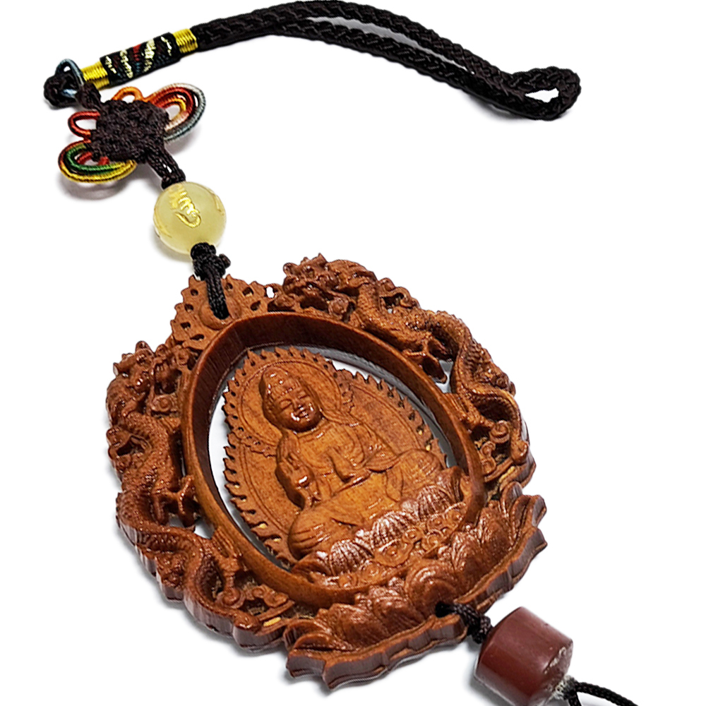 佛&觀音菩薩{檀香}雙龍掛飾【十方】151983