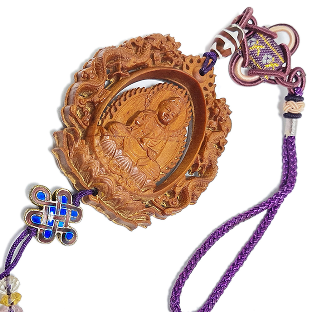 佛&觀音菩薩{檀香}雙龍掛飾【十方】151982