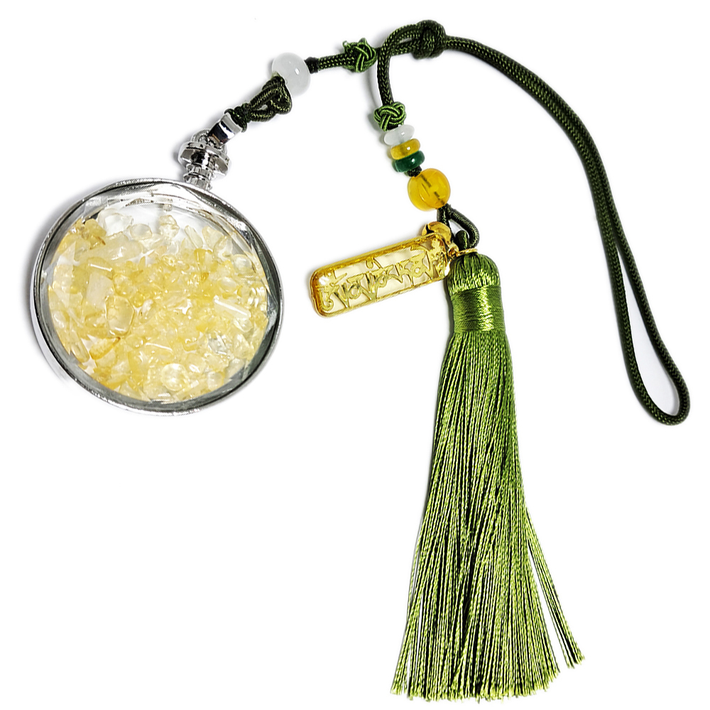 六字箴言金片&黃晶能量寶瓶開運掛飾【十方】152031