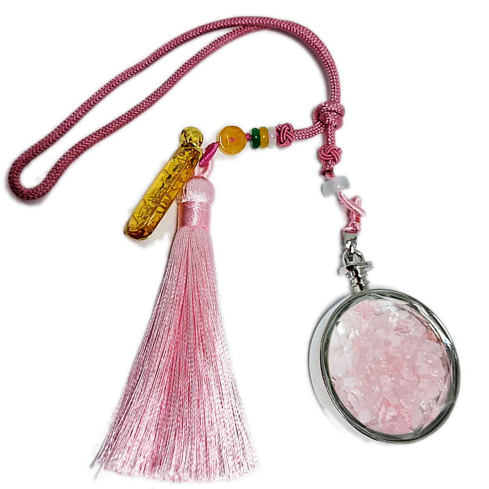 六字箴言金片&粉晶能量寶瓶開運掛飾【十方】152030