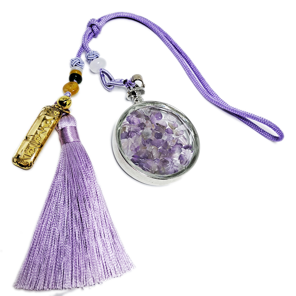 六字箴言金片&紫晶能量寶瓶開運掛飾【十方】152027