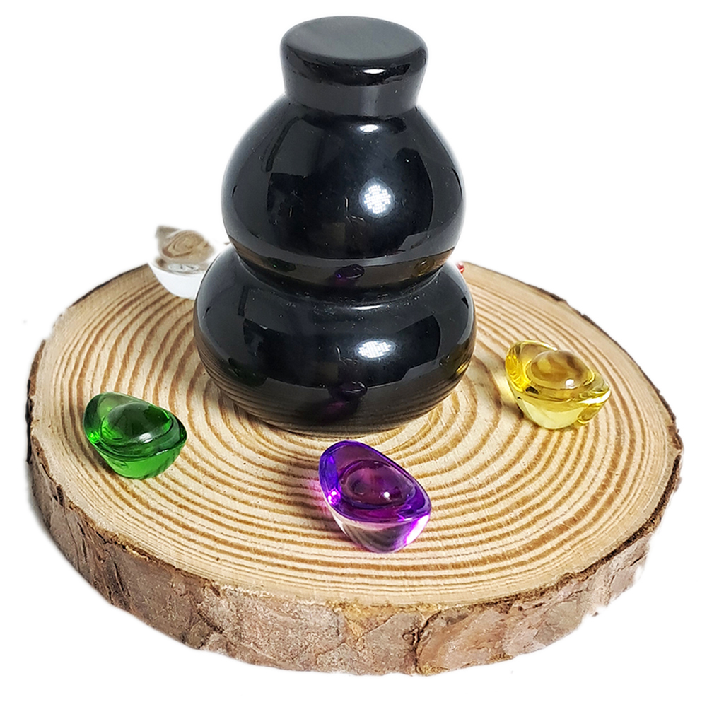 葫蘆4.4公分{彩虹眼黑曜岩}開運福品【十方】152249