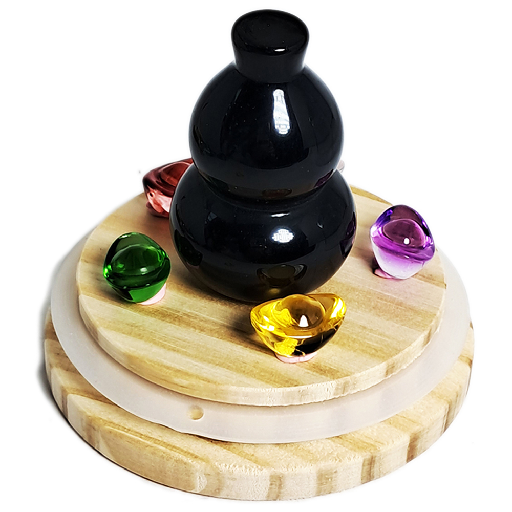 葫蘆4.2公分{彩虹眼黑曜岩}開運福品【十方】152273