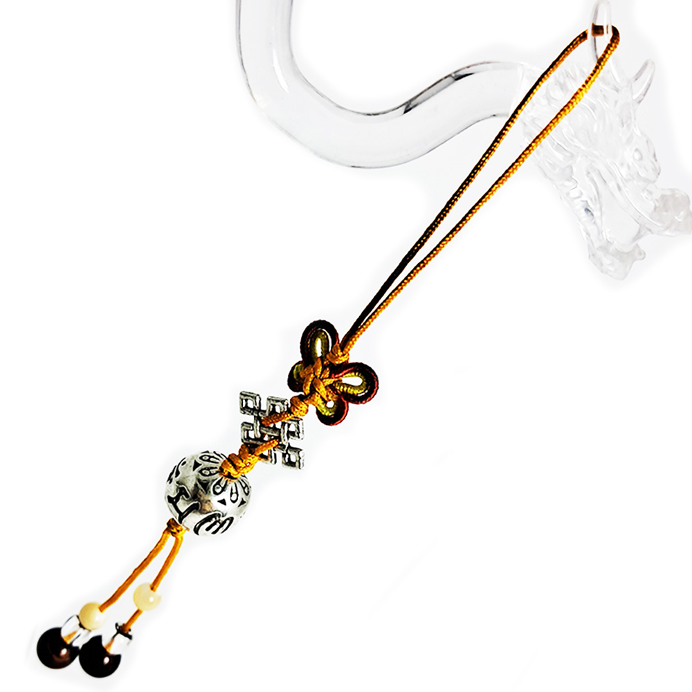 六字真言{藏銀}&吉祥結掛飾【十方】152511