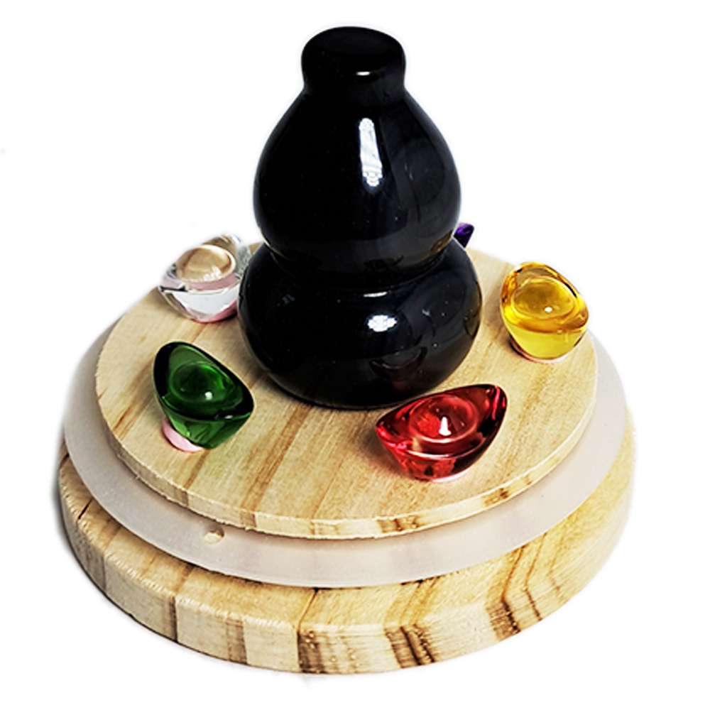 葫蘆4.2公分{彩虹眼黑曜岩}開運寶瓶【十方】152352