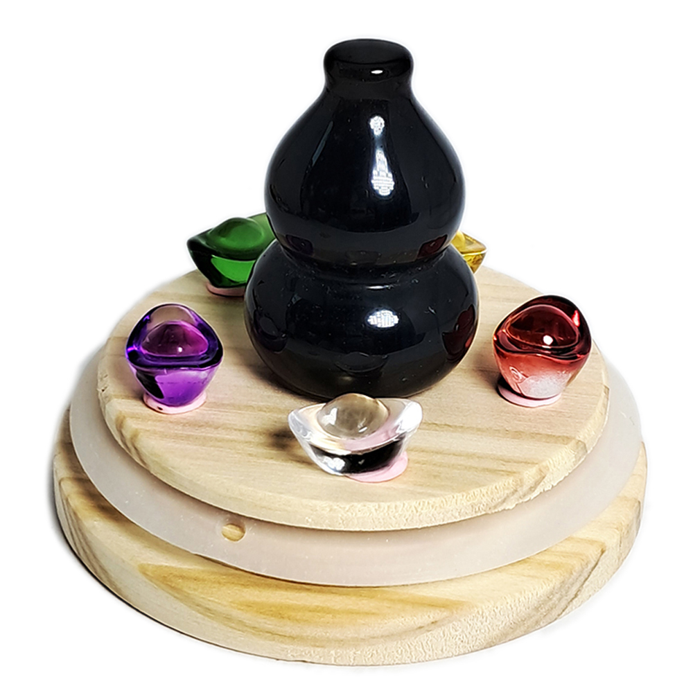 葫蘆3.7公分{彩虹眼黑曜岩}開運寶瓶【十方】152354