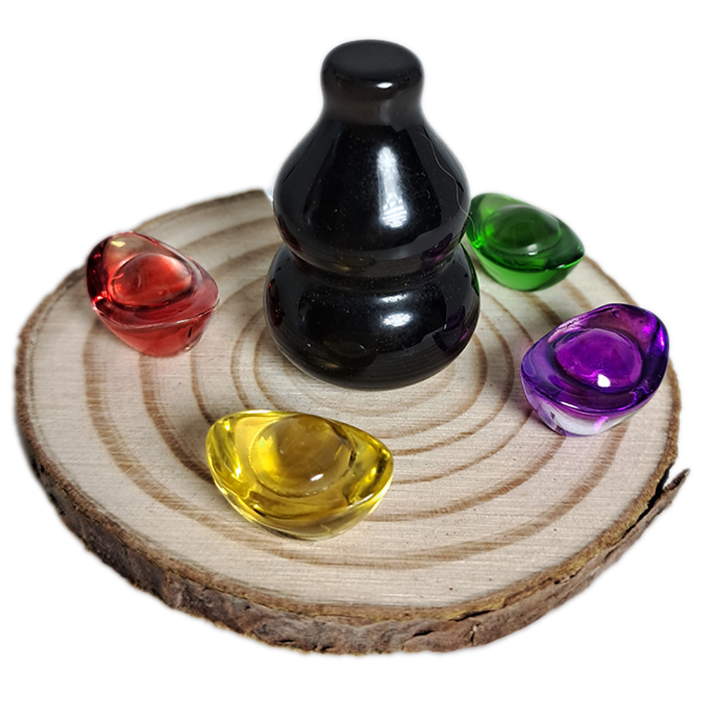 葫蘆2.8公分{彩虹眼黑曜岩}開運福品【十方】152494