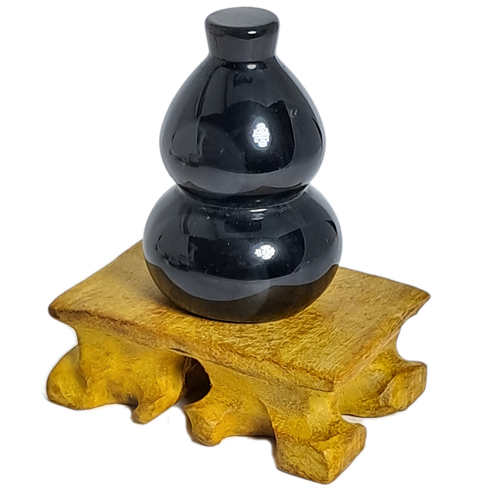 葫蘆{黑曜岩}6.4公分原木座【十方】152388