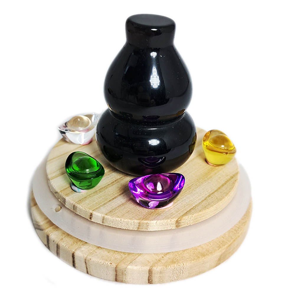 葫蘆4.3公分{彩虹眼黑曜岩}開運福品【十方】152364