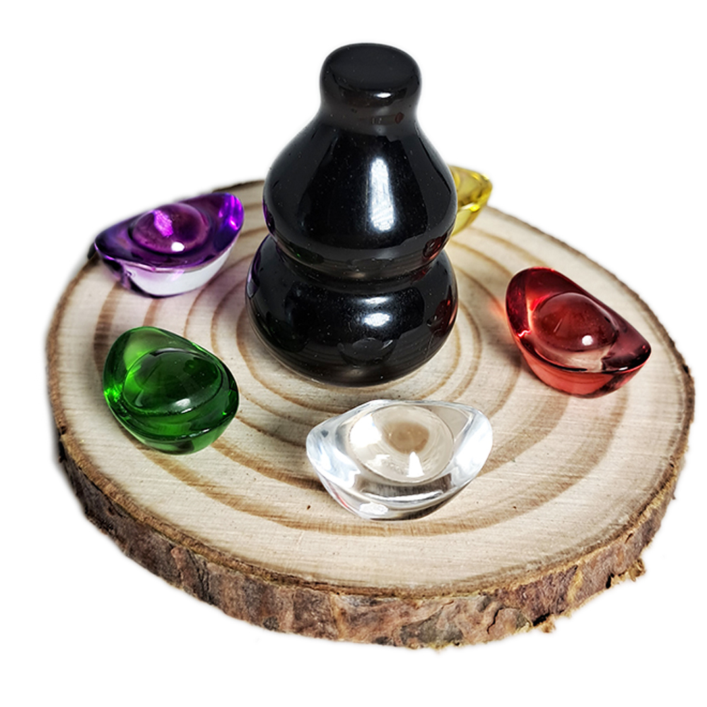 葫蘆2.8公分{彩虹眼黑曜岩}開運福品【十方】152494