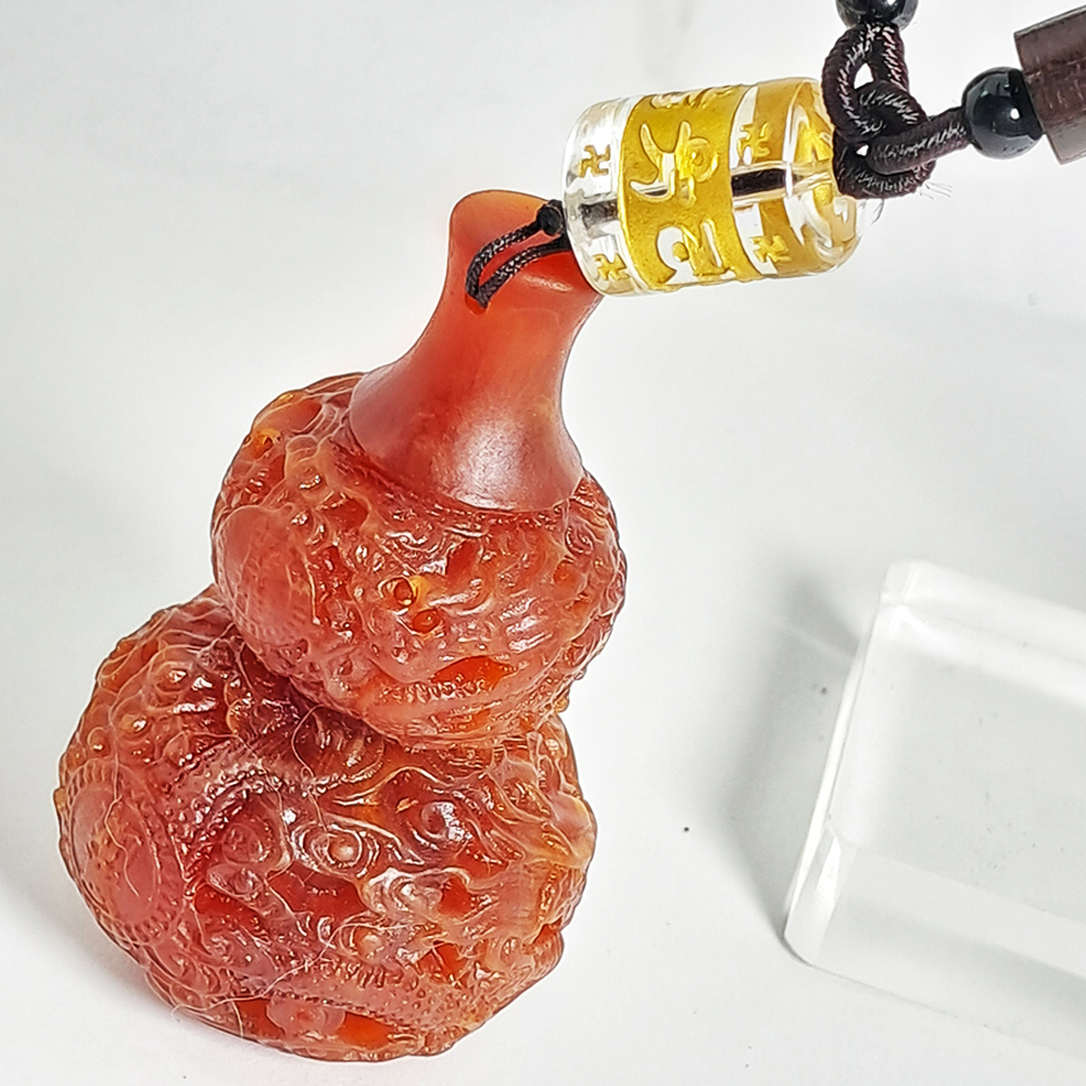 葫蘆{龍涎香}&六字真言{琉璃}法寶掛飾【十方】152563