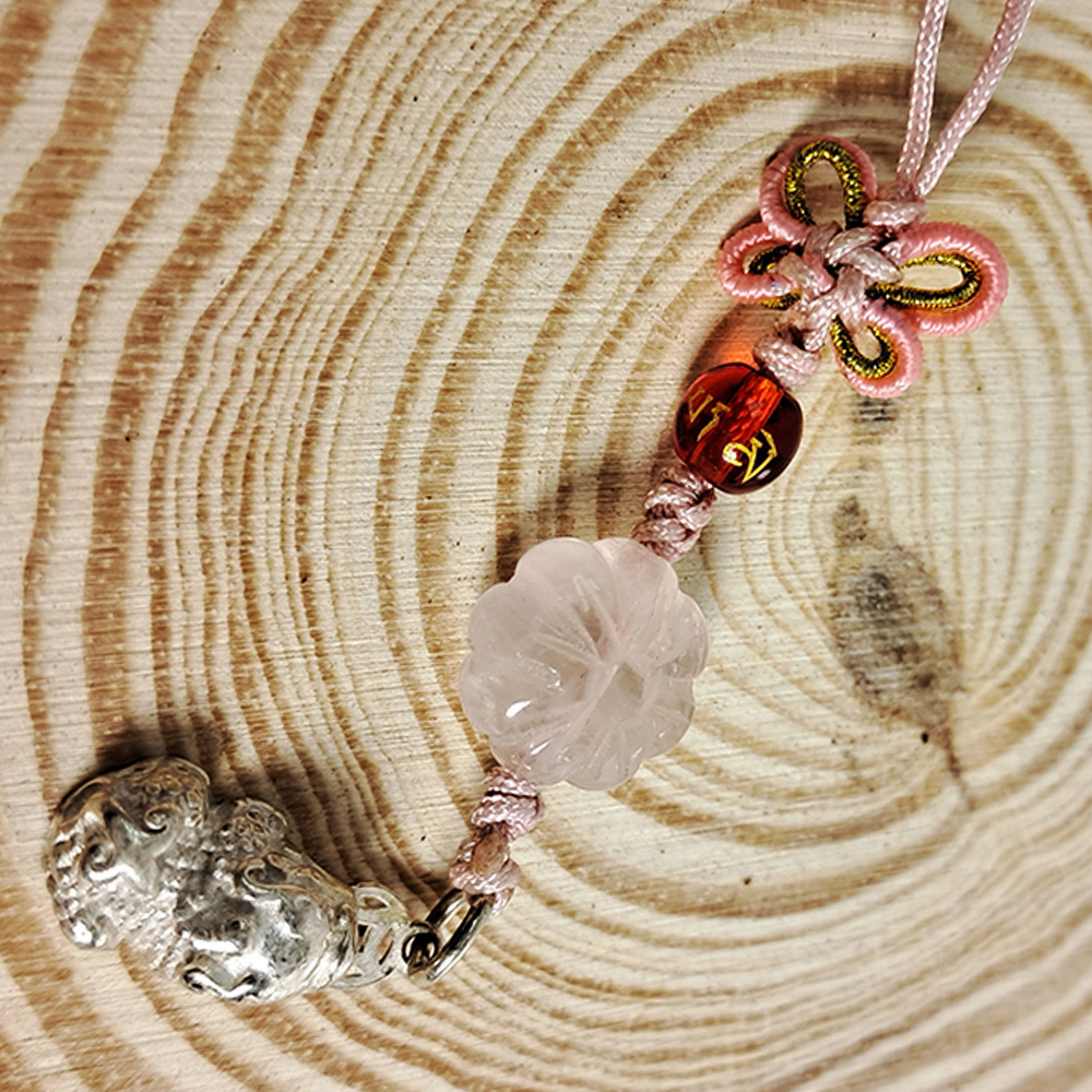 貔貅{純銀}&桃花{粉晶}開運掛飾【十方】152550