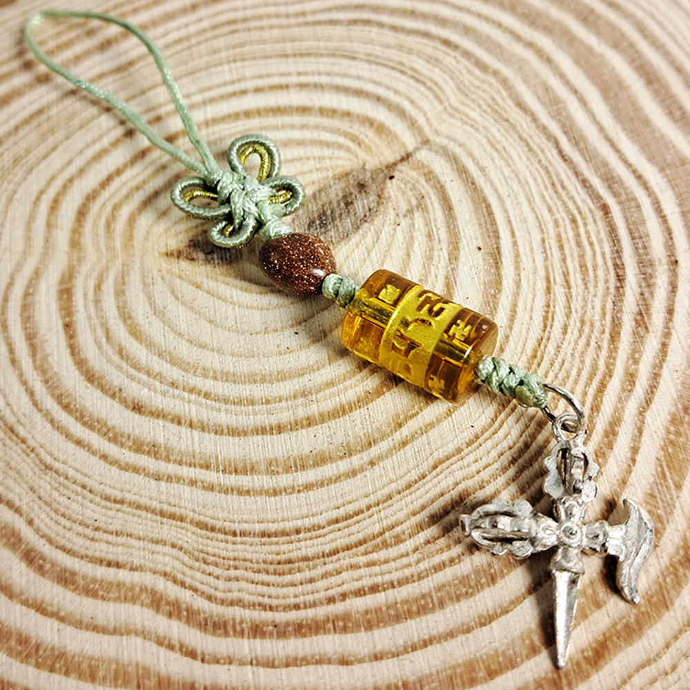 普巴杵{純銀}&轉經輪{琉璃}法寶掛飾【十方】152544