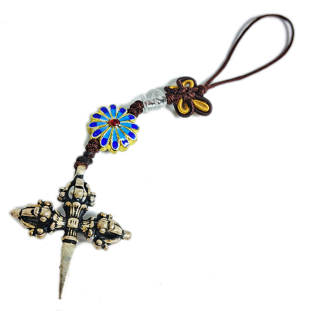 普巴杵{純銀}&富貴花{琺瑯}法寶掛飾【十方】152572