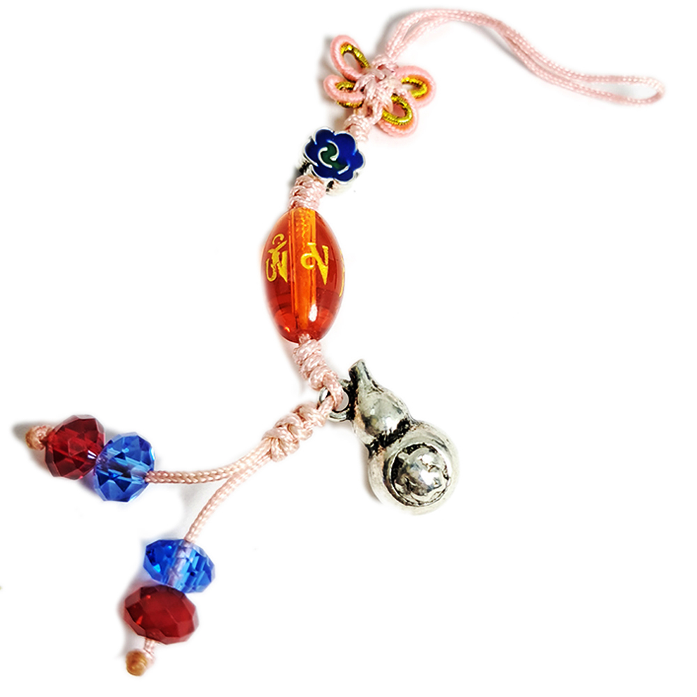 葫蘆{藏銀}&六字真言{琉璃}法寶掛飾【十方】152568