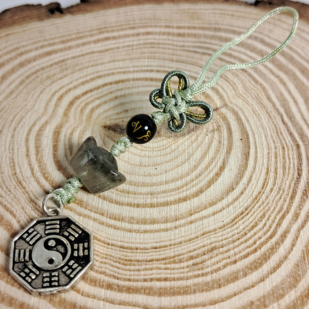 太極八卦{純銀}&元寶{水晶}法寶掛飾【十方】152570