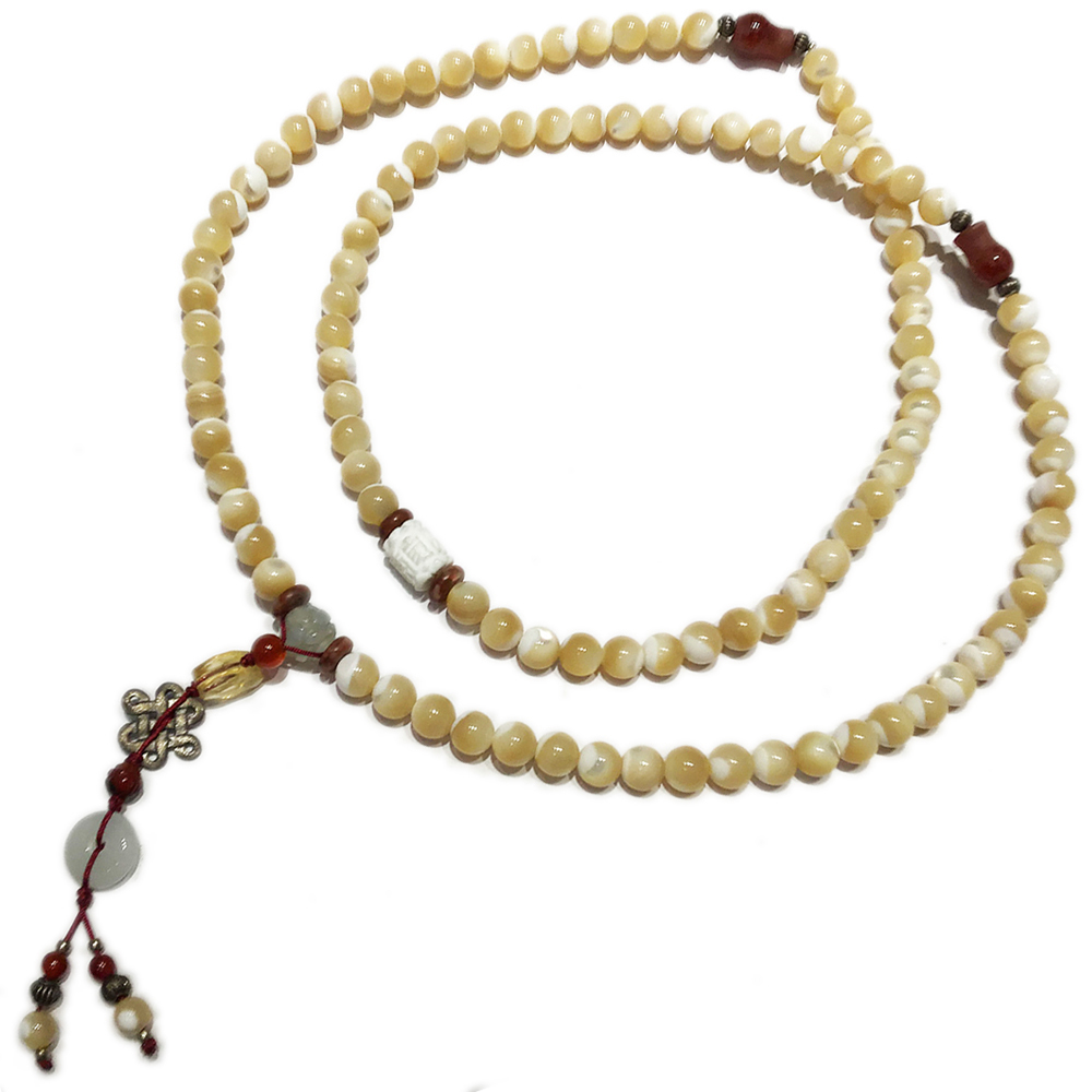 轉經輪{硨磲}&珍珠貝108念珠8mm【十方】121317