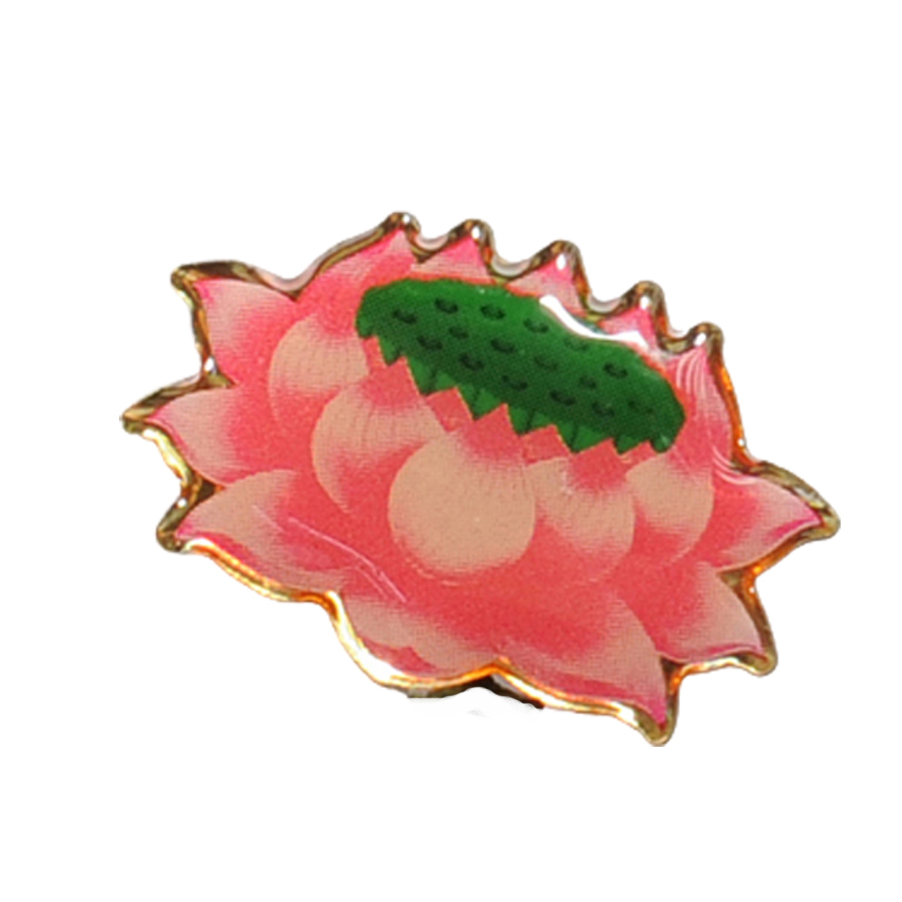 粉紅色蓮花+六字大明咒別針【十方】112375