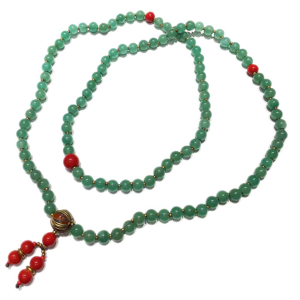 火山琉璃&天然東菱玉108念珠8mm【十方】120789