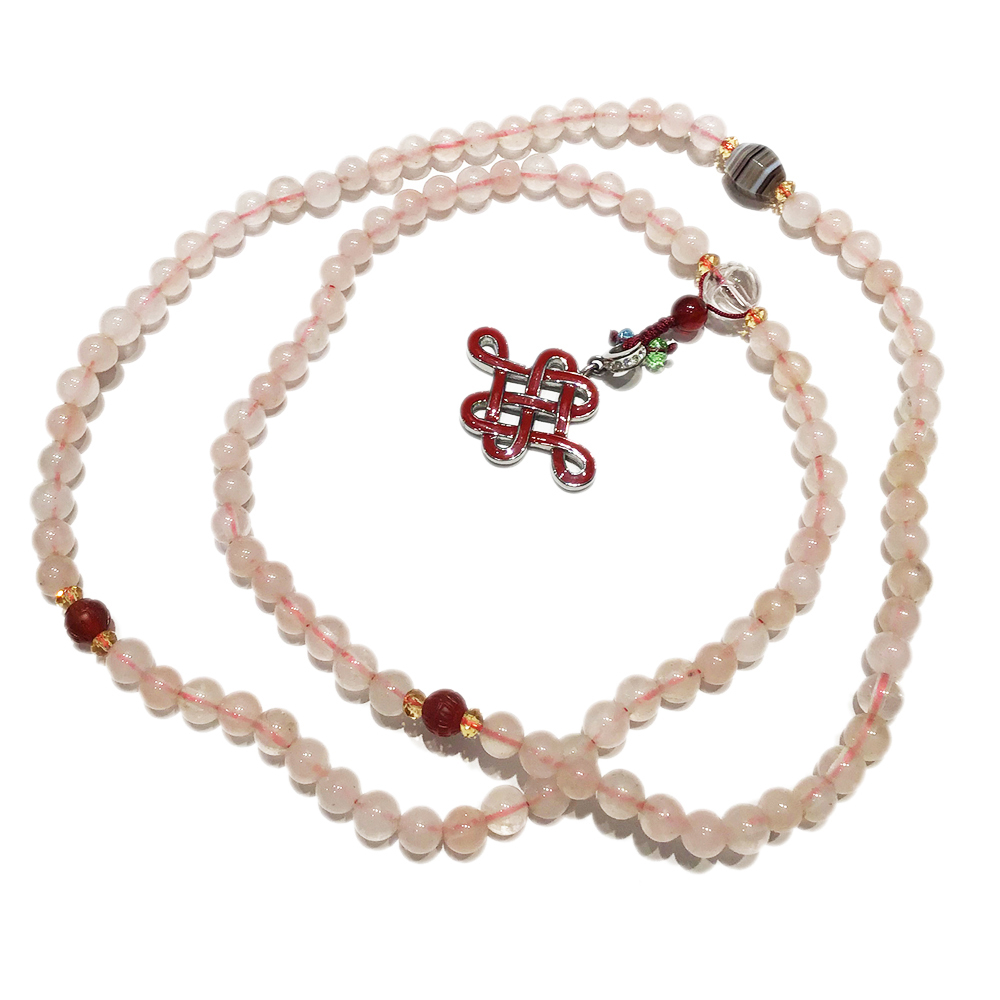 吉祥結&粉晶{懷愛}108念珠6mm【十方】120825