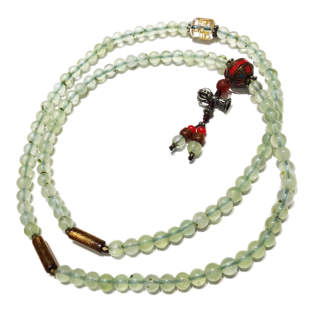 手工銅珠&葡萄石108念珠6mm【十方】121184