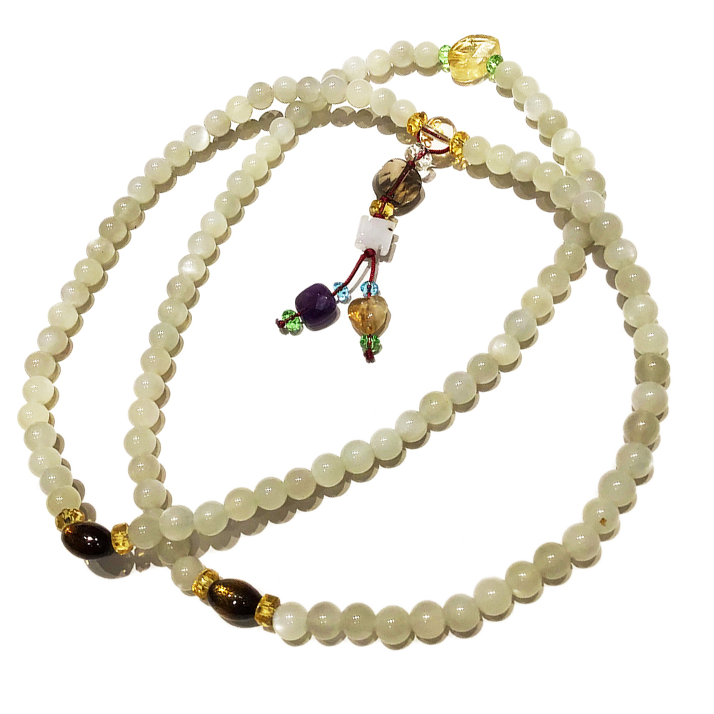 金珊瑚&月光石108念珠6mm【十方】122307