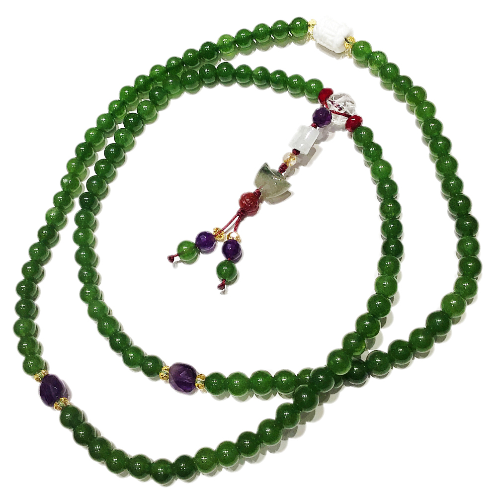 紫晶&台灣玉108念珠6mm【十方】121256