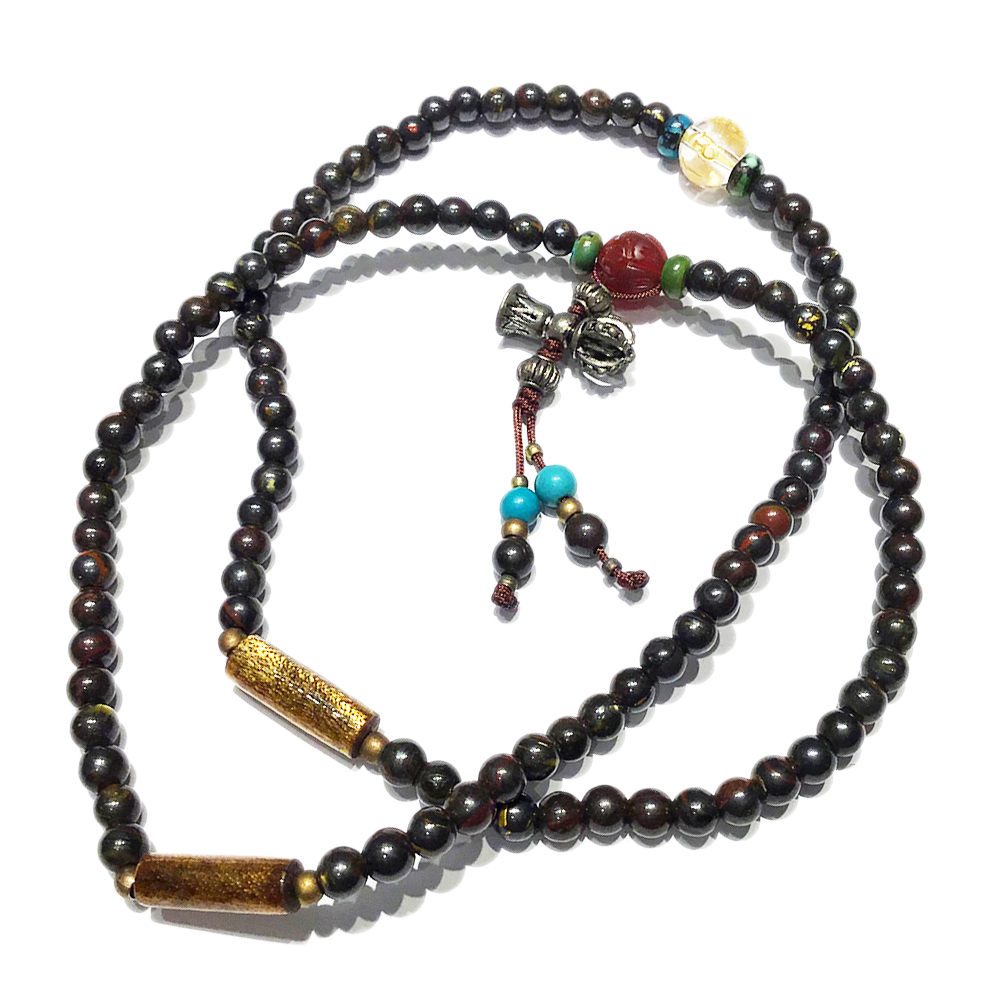 金珊瑚&鐵虎眼108念珠4mm【十方】120931