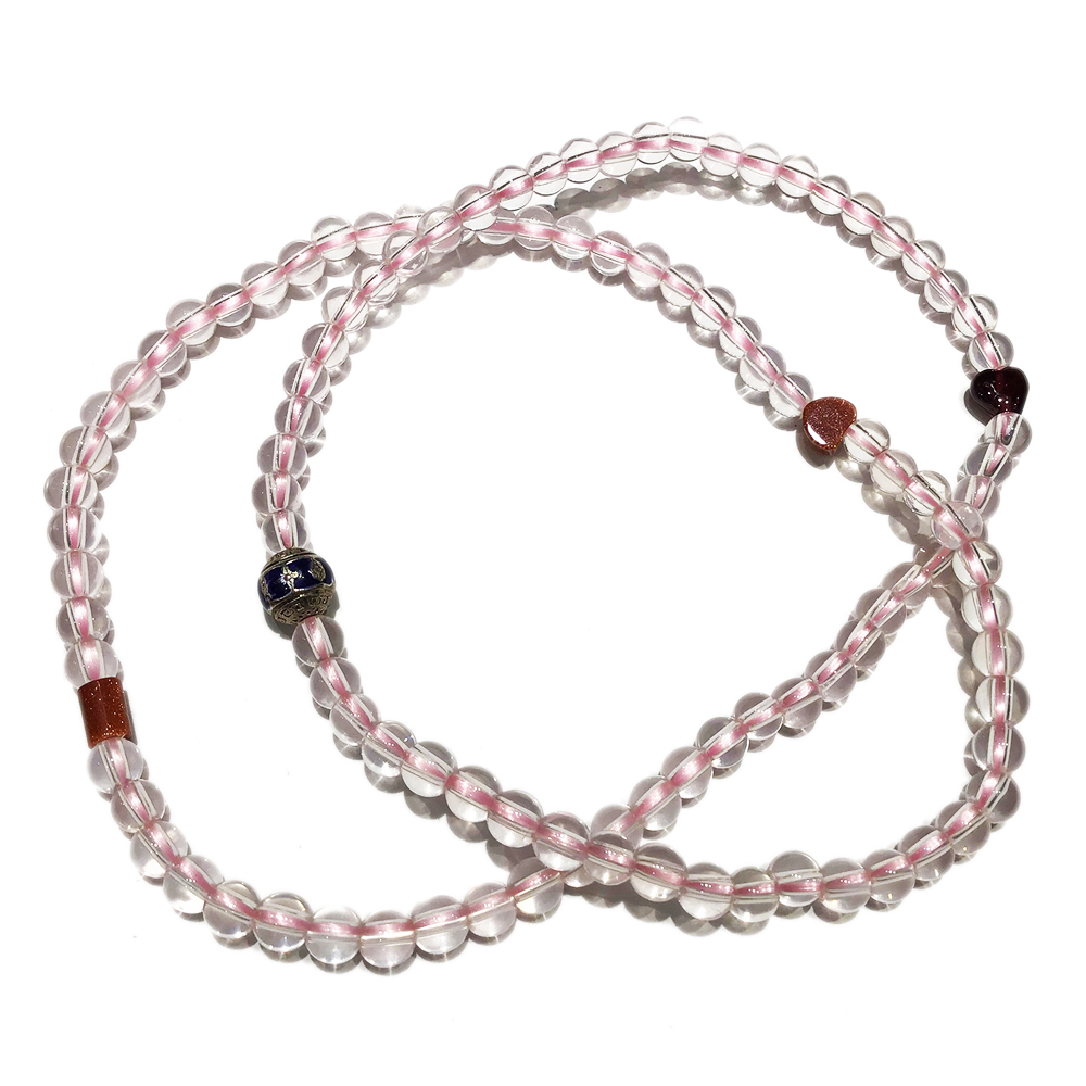 六字咒+馬達加斯粉晶108念珠5mm【十方】122805