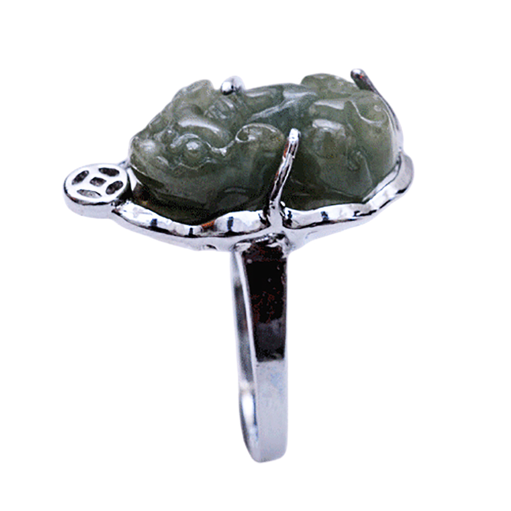 玉貔貅鋼戒(內圍16.5mm)【十方】126184