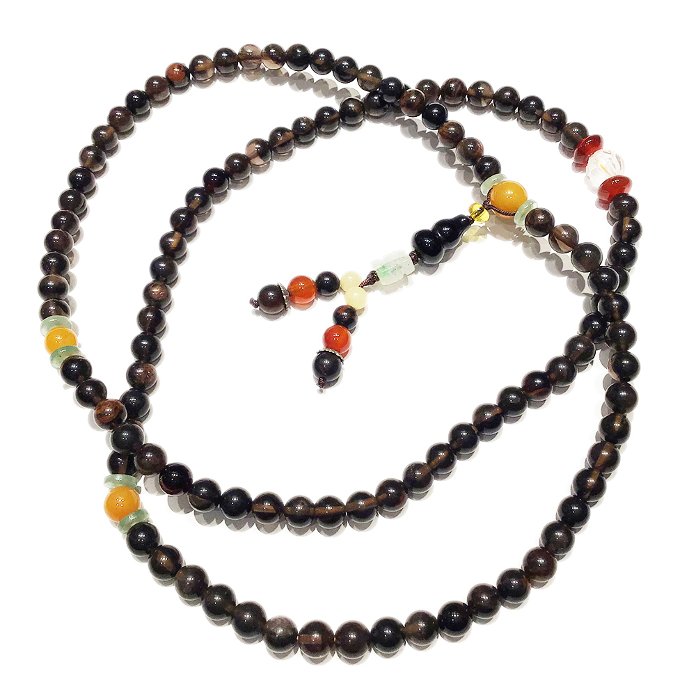 葫蘆{黑曜岩}&黑碧玉108念珠6mm【十方】127278