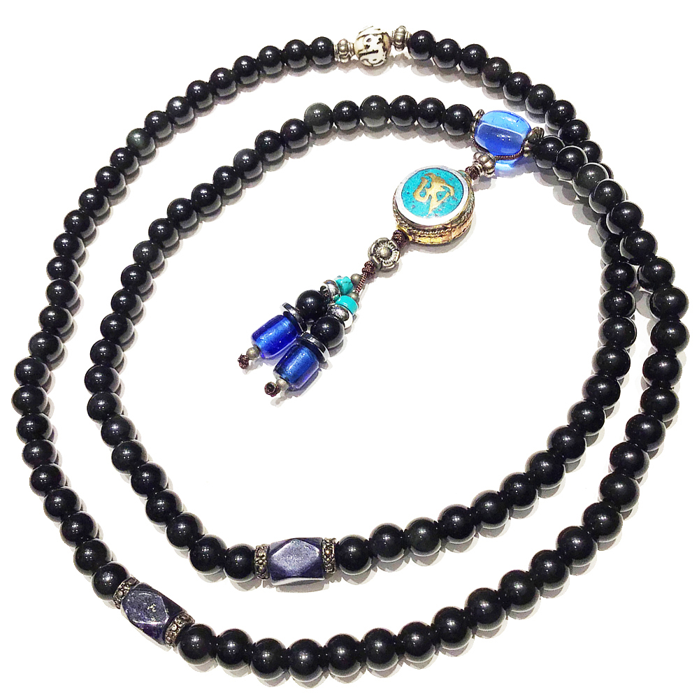 佛眼{手工珠}&黑曜岩108念珠6mm【十方】126851