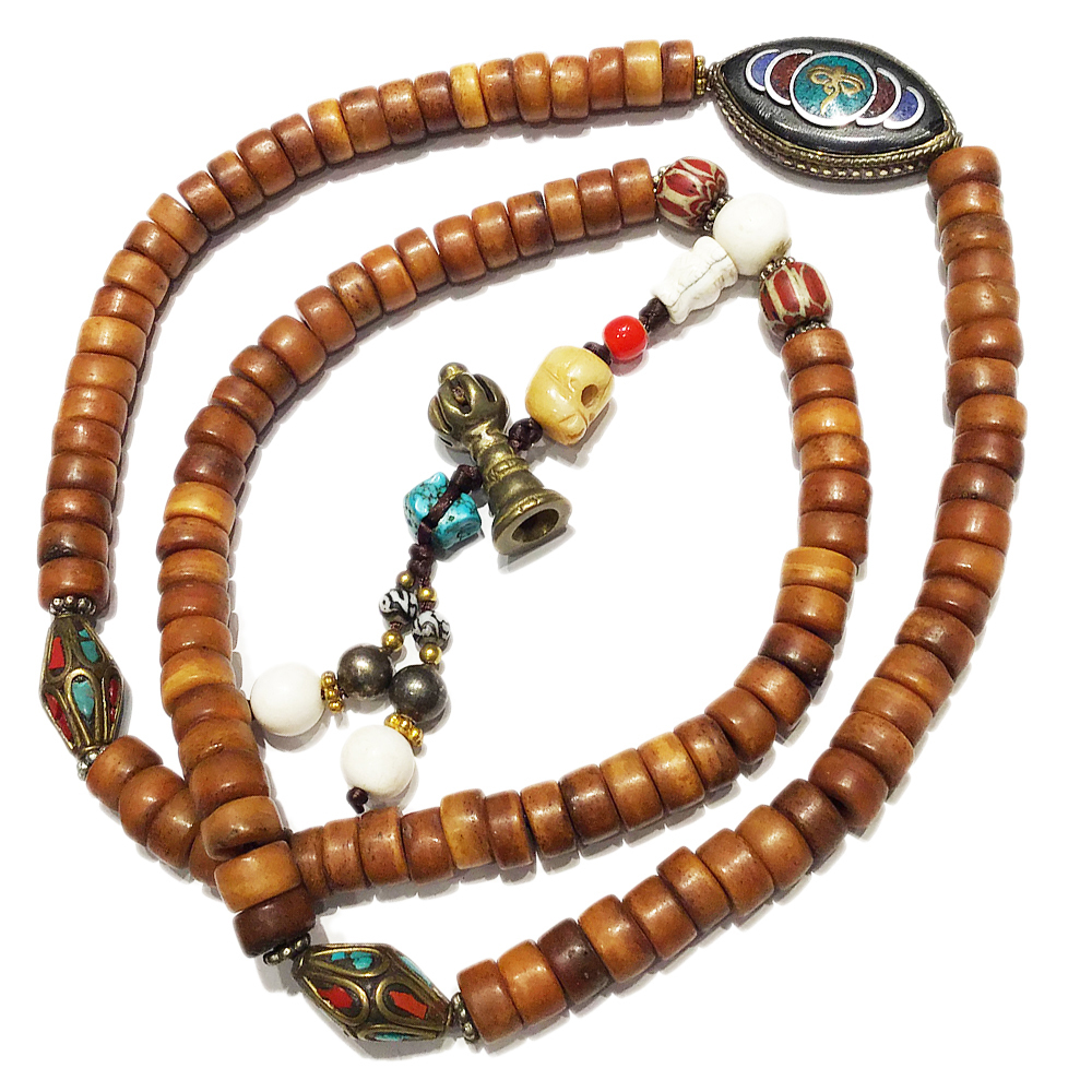 九鈷金剛鈴&骨珠108念珠8*5mm【十方】126137