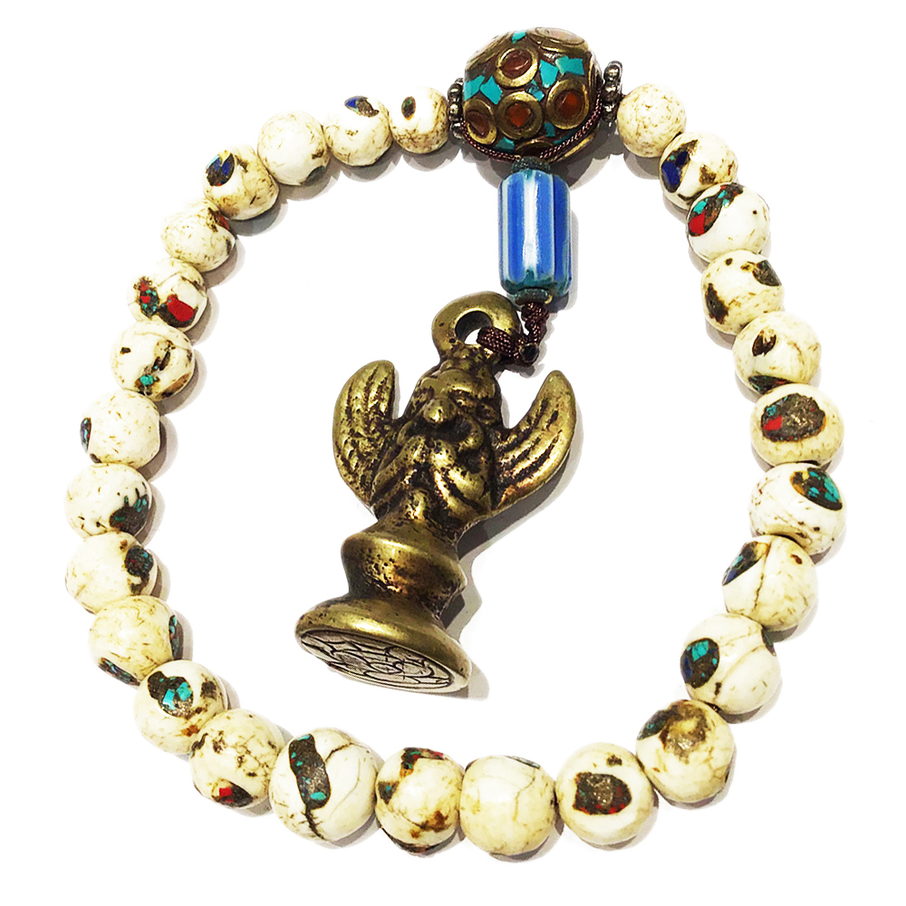 大鵬鳥藏密印&老硨磲提珠8mm【十方】126777