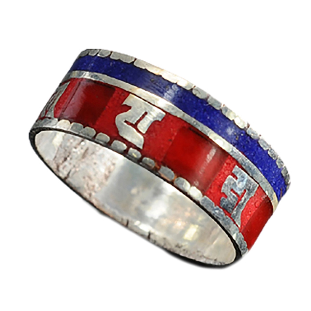 六字真言{珊瑚}銀戒指【十方】129333