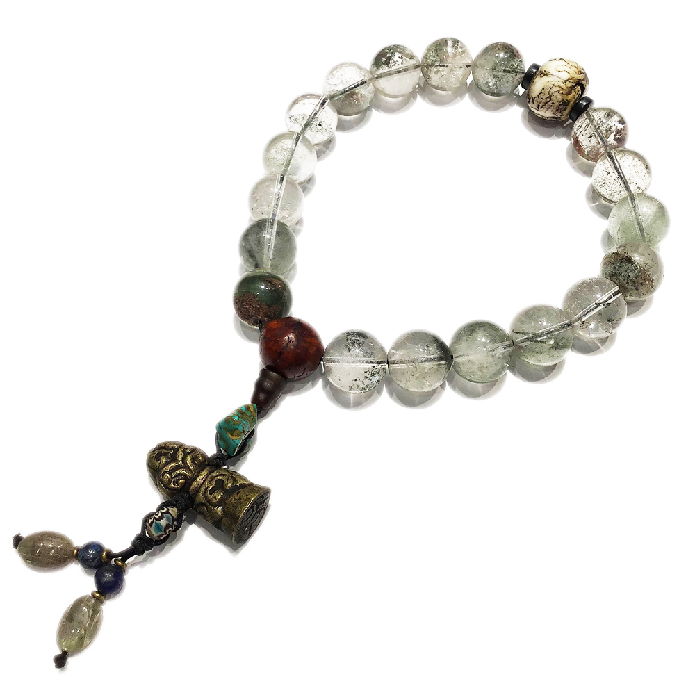 藏密銅印&綠幽靈水晶{福星高照}提珠16mm【十方】127653