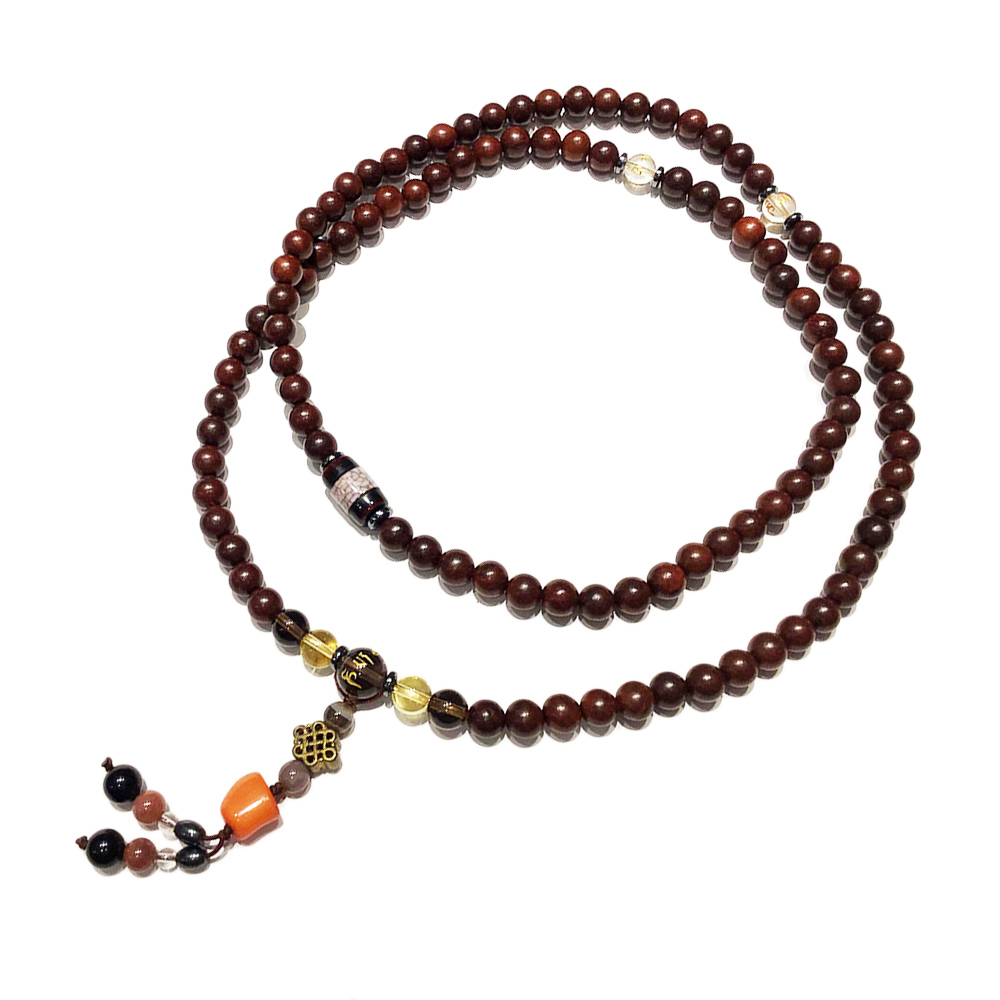 吉祥結{銅}&紫檀108念珠7mm【十方】127625