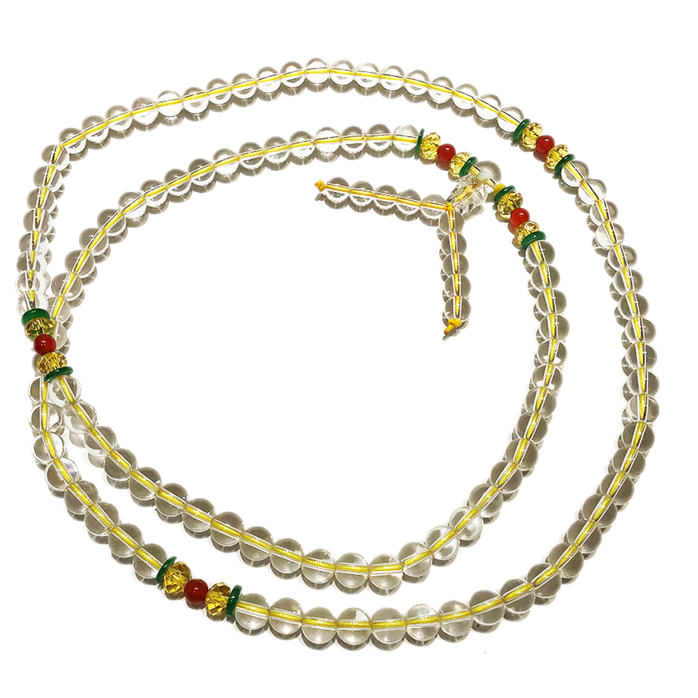 {招財}黃晶& 水晶108念珠6mm【十方】127360