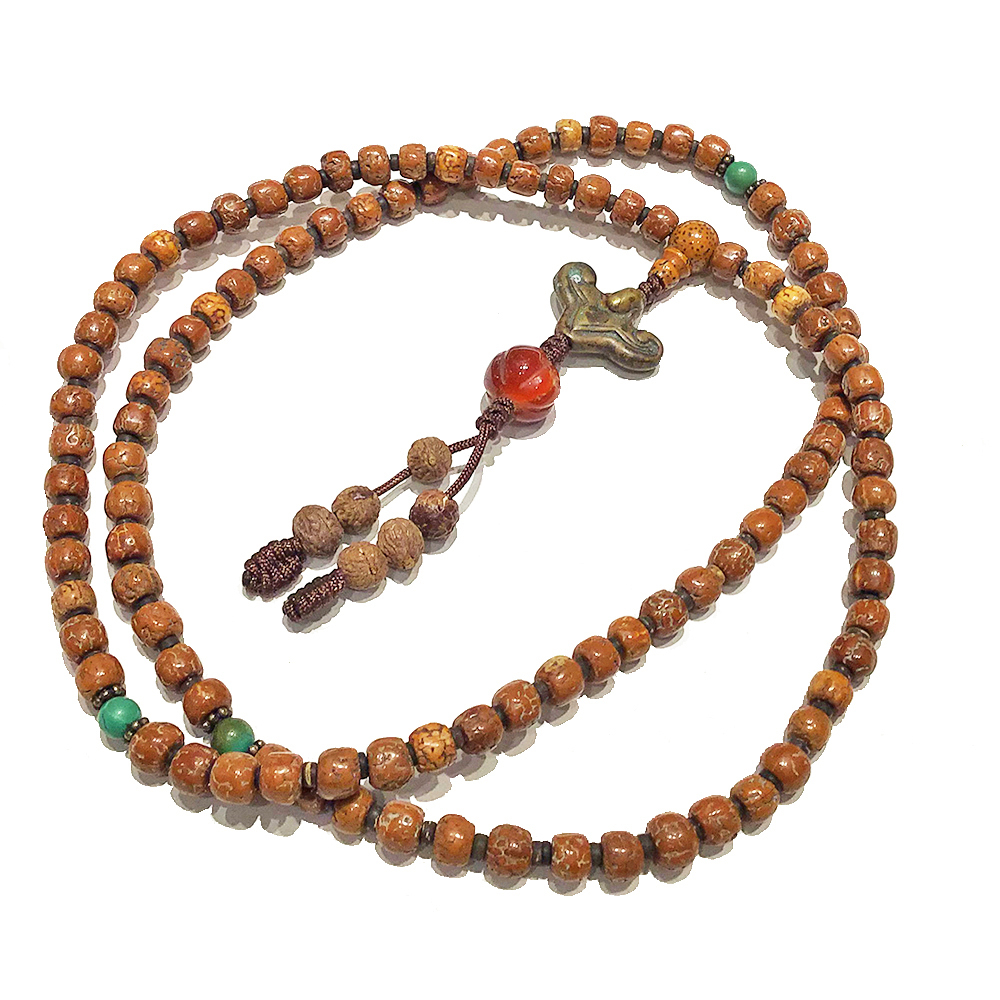 福{銅扁蝠}&金剛老菩提108念珠6*5mm【十方】127364