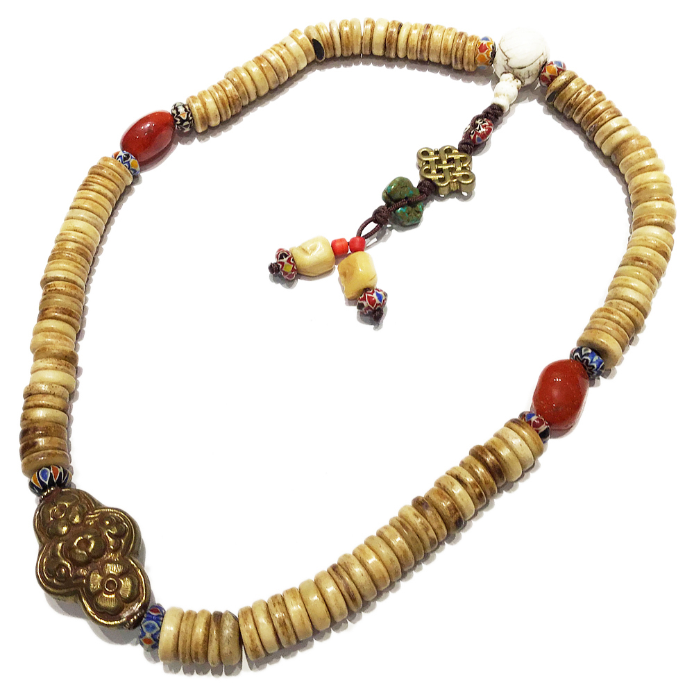 吉祥結&綠松石&骨珠108念珠10*3mm【十方】128298