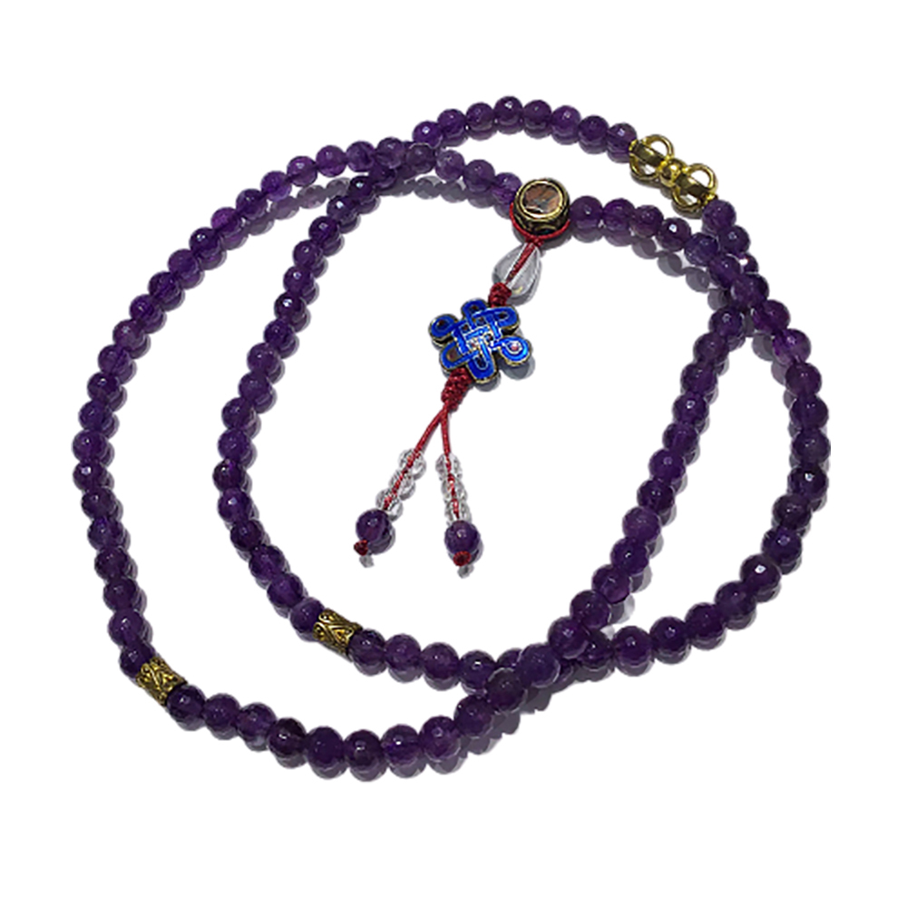 吉祥(琺瑯)&紫晶{晶鑽}108念珠6mm【十方】130808