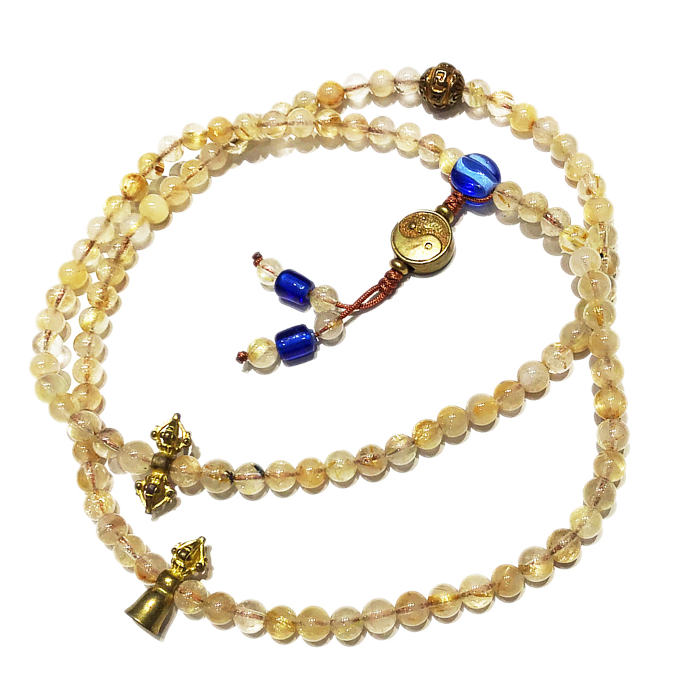 太極(銅鎏金)&鈦晶108念珠6mm【十方】130811