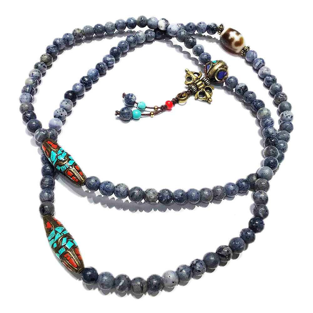 天珠+藍珊瑚108念珠6mm【十方】134962