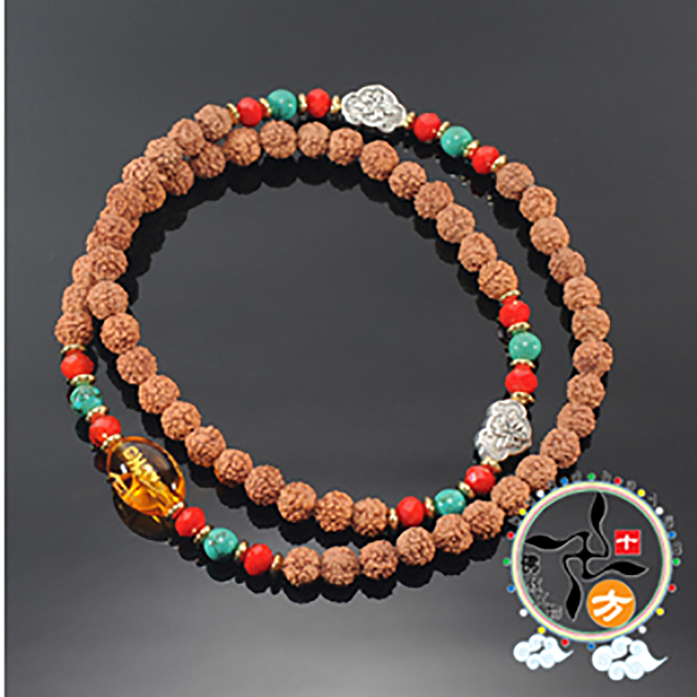 六字真言{黃晶}金剛菩提手珠7mm【十方】132912