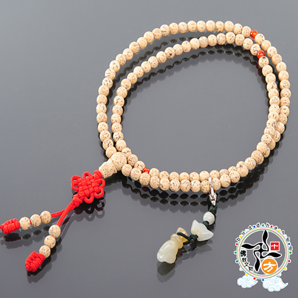 玉佛手念珠夾+星月菩提108念珠5mm【十方】134556