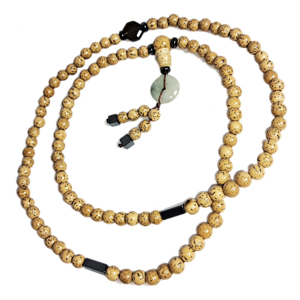 平安扣{玉}+星月菩提108念珠5mm【十方】136019