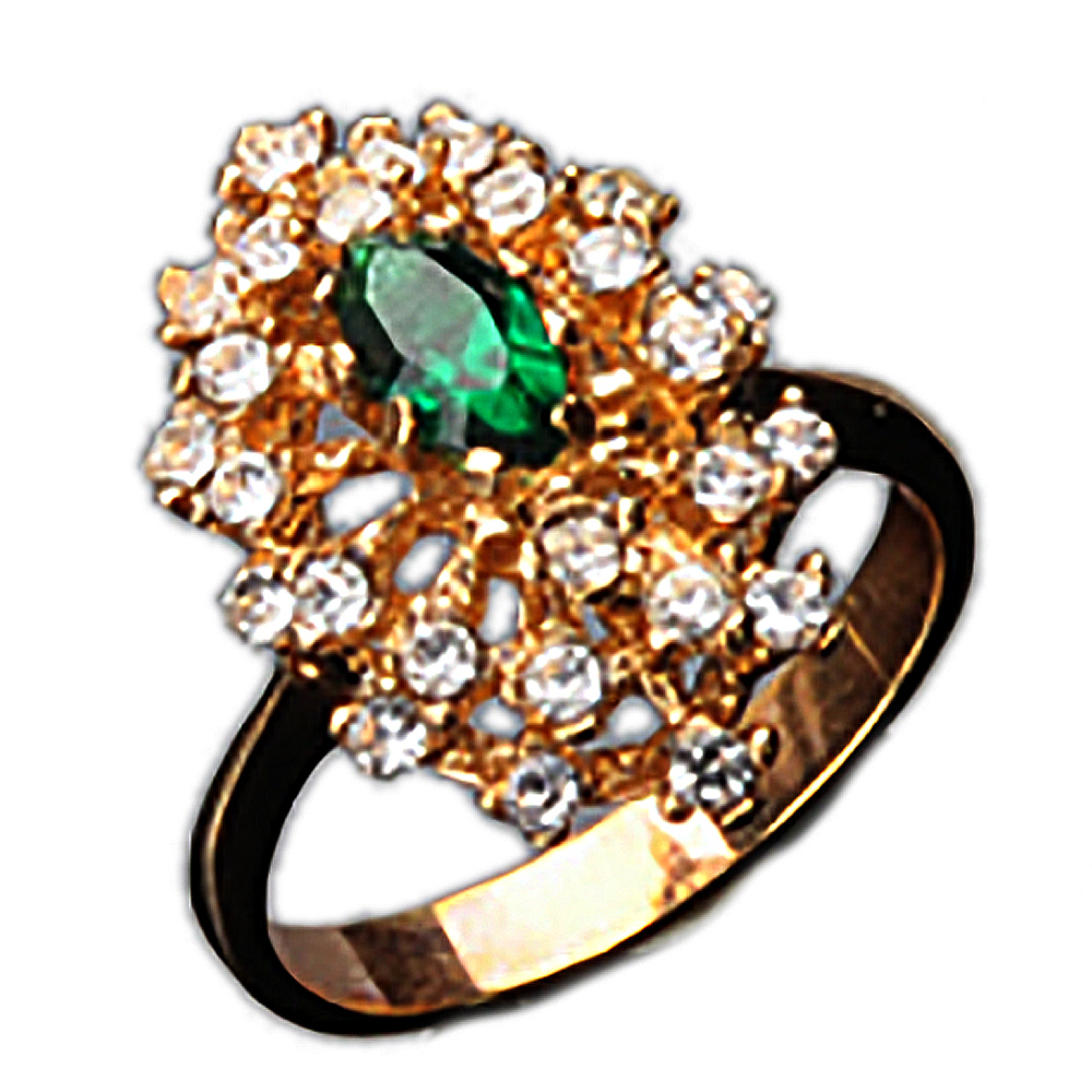 綠寶石{鑲鑽}戒只 17mm【十方】136279