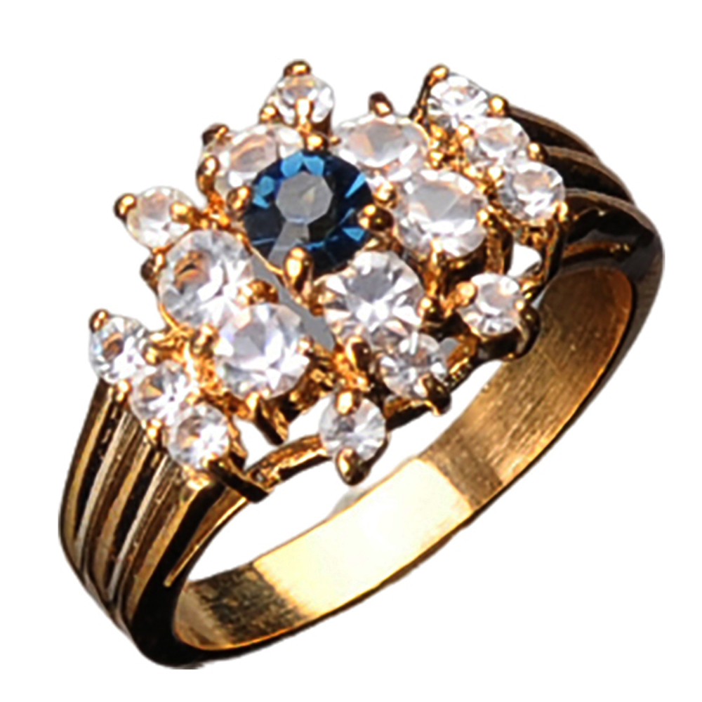 海藍寶{鑲鑽}戒只 18 mm【十方】136278